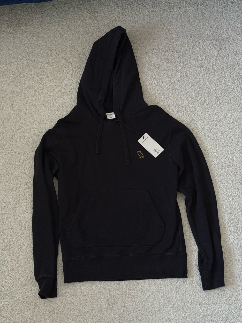 NEW Men's Black OVO Hoodie with Gold Owl Logo - Premium Pullover